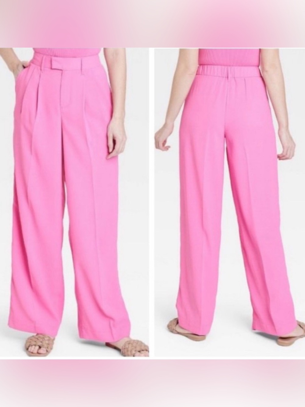 High Rise Straight Fit Fluid Pants